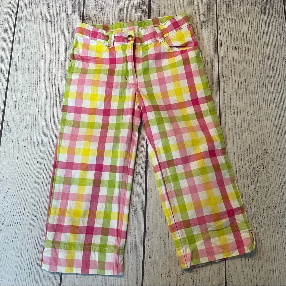 Gymboree Pretty Lady Rainbow Plaid Capris size 7 slim